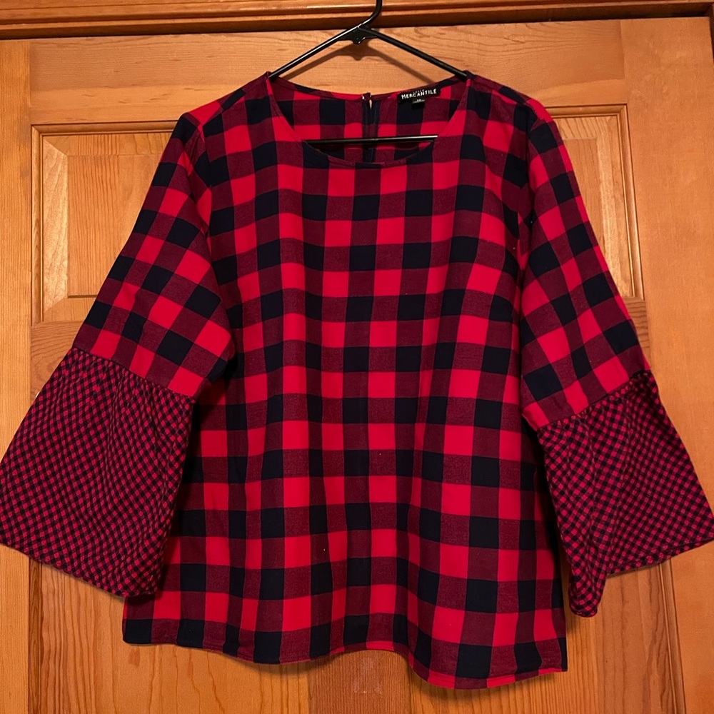 J Crew red and blue check flannel women’s shirt
